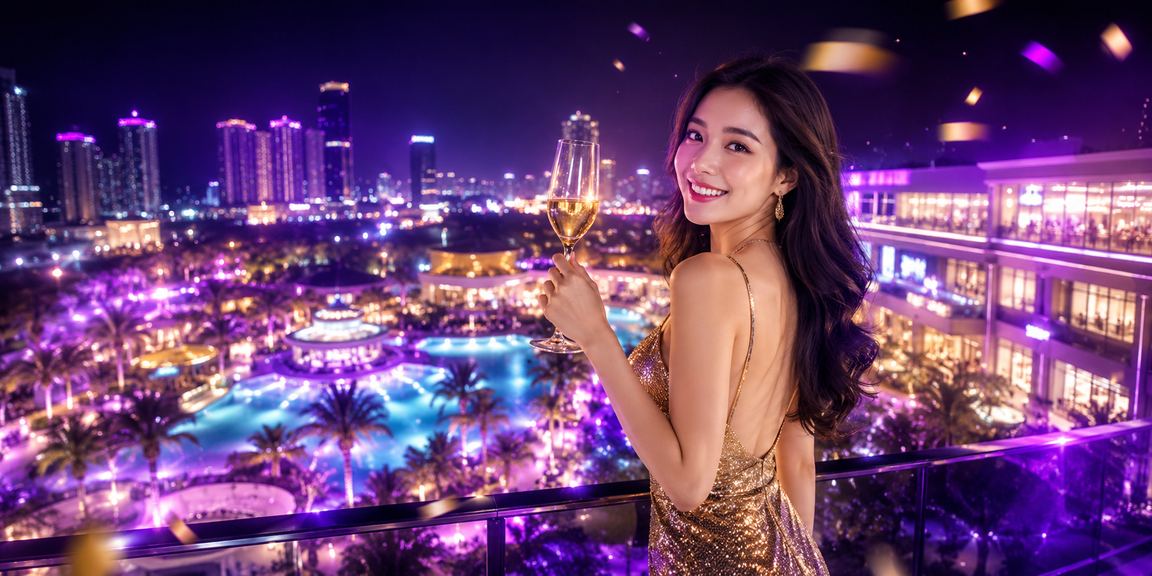 Không gian neon Mũi Né minh họa trải nghiệm giải trí và thanh toán buổi tối